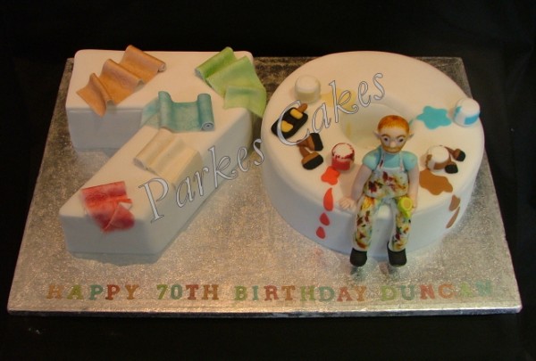 seventieth decorators birthday cake
